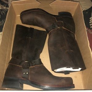 FRYE HARNESS BOOTS #87350-6 BROWN SIZE 12 MED